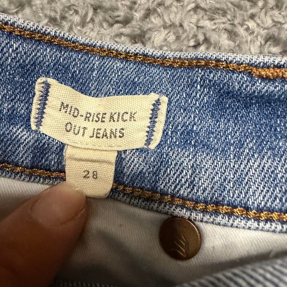 Madewell Jeans Womens 28 (31x27) Mid Rise Kick Out Blue Denim - Picture 5 of 11